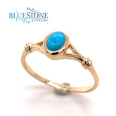 14kt Yellow Gold Turquoise Ring- Size 7.25